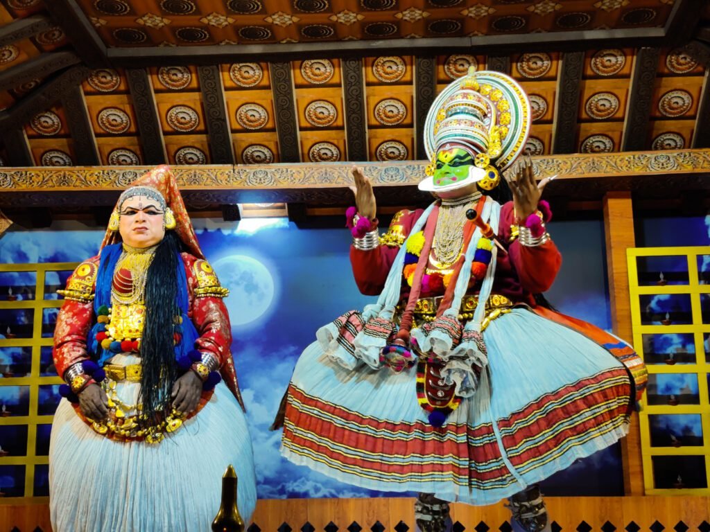 Artists performing Kathakali in Thekkady